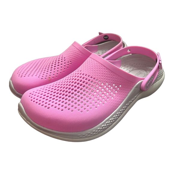 Crocs Literide Clog Unisex size M 11 and W 13 ELECTRIC PINK/ WHITE - Picture 2 of 10